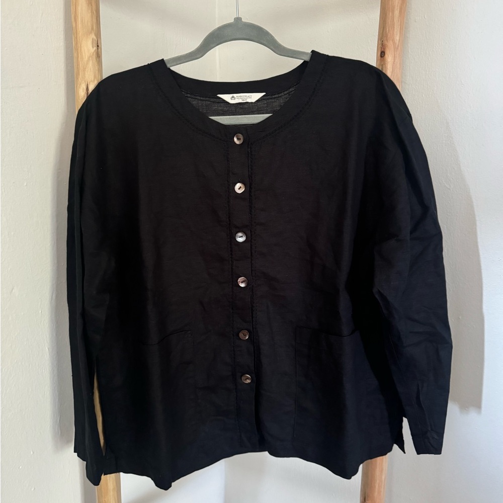 MARKETPLACE HANDWORK OF INDIA BUTTON DOWN BLOUSE